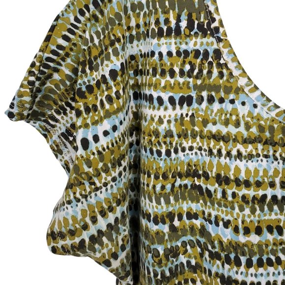 J Jill Size M Shirt Perfect Pima Tee Scoop Neck Curve Hem 100% Cotton Cap Sleeve - Picture 4 of 6